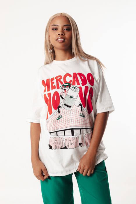 LAB CAMISETA MERCADO NOVO OVERSIZED BRANCA