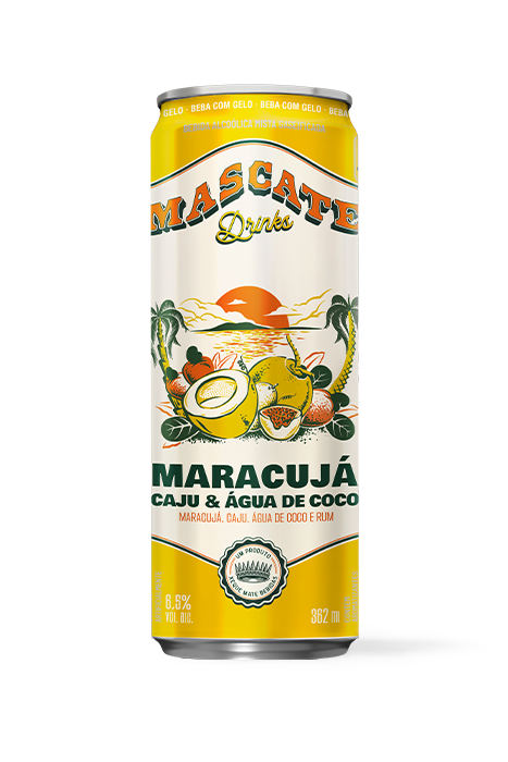 MASCATE DRINKS CAJU E MARACUJA 362ML CX8