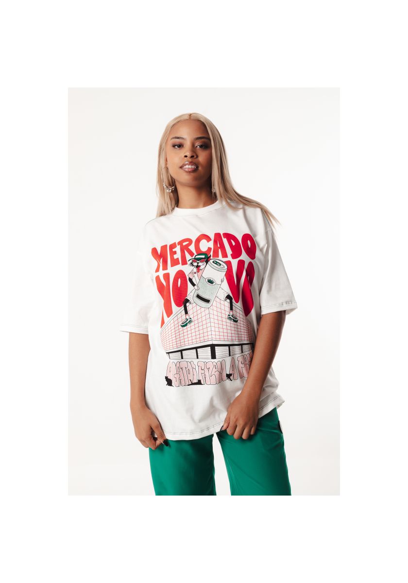 LAB CAMISETA MERCADO NOVO OVERSIZED BRANCA